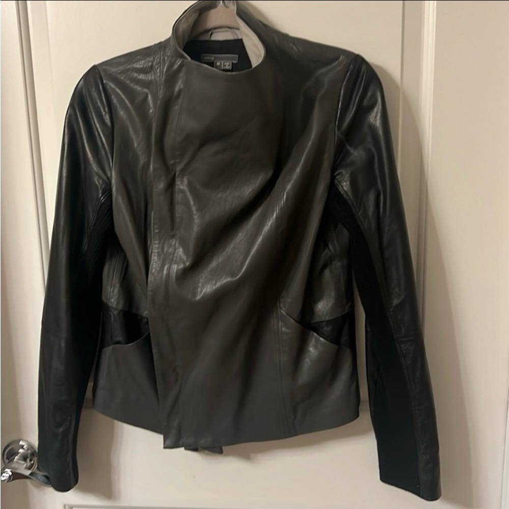 Vince Colorblock Lambskin Leather Wrap
Moto Jacket